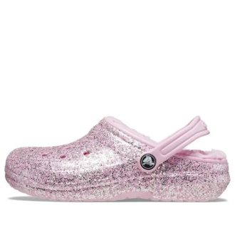 Sabots Crocs (GS) Classic doublés à paillettes « Rose » 207462-6S0