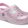 Sabots Crocs (GS) Classic doublés à paillettes « Rose » 207462-6S0