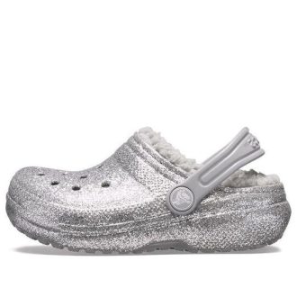 Sabots Crocs (GS) Classic Glitter Lined « Gris argenté » 205937-00N