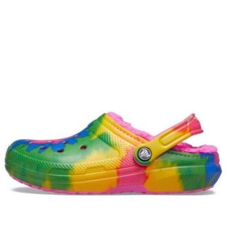 Sabots Crocs (GS) Classic Tie-Dye à doublure pelucheuse « Multicolore » A206341-6RW