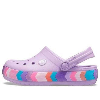 Sabots Crocs (GS) Crocband Chevron à perles « Lilac Multi » 207007-5PR