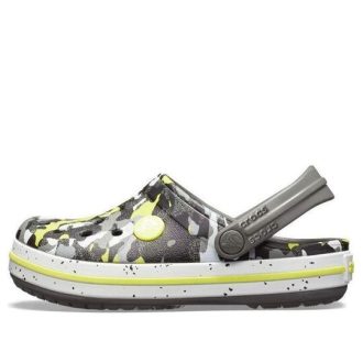 Sabots Crocs (GS) Crocband imprimé camouflage « Gris, noir, jaune » 205301-0ED