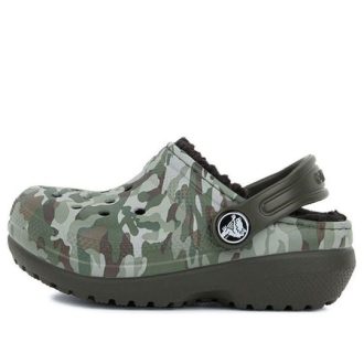Sabots Crocs (GS) à imprimé camouflage et bout rond « Vert marron » 204817-3R3
