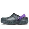 Sabots doublés classiques Crocs (GS) « Black Purple Sparkles » 205937-9BD