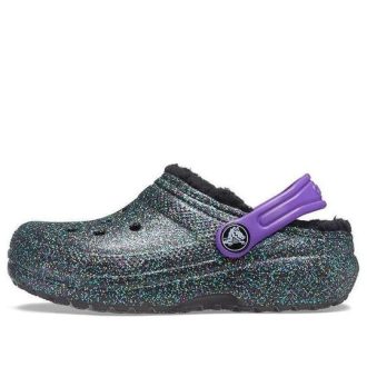 Sabots doublés classiques Crocs (GS) « Black Purple Sparkles » 205937-9BD
