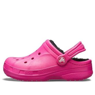 Sabots doublés Crocs (GS) Ralen « Rose bonbon noir » 16245-6X1