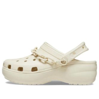 Sabots à plateforme et chaîne Crocs (femmes) classiques « Bone » 209022-2Y2