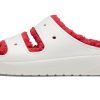 Sandale pull Crocs Classic Cozzzy Holiday (femmes) « Blanc rouge » 209227-90H