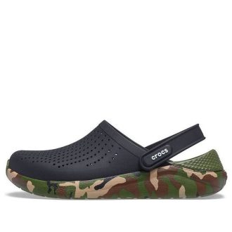 Sandales classiques Crocs LiteRide Shoe Printing unisexes, noires, 206491-0C4