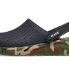 Sandales classiques Crocs LiteRide Shoe Printing unisexes, noires, 206491-0C4