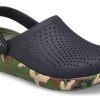 Sandales classiques Crocs LiteRide Shoe Printing unisexes, noires, 206491-0C4