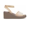 Sandales compensées à bride cheville Crocs Brooklyn (femmes) « Crème, blanc et marron » 209406-2DS