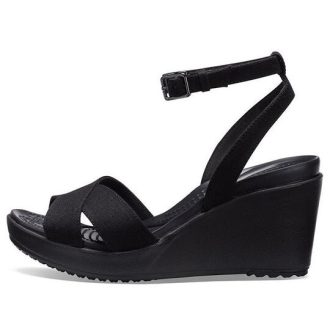 Sandales compensées à brides croisées Crocs (femmes) Leigh II « Noir » 204950-060