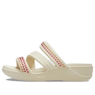 Sandales compensées Crocs Boca Gems (femmes) « Blanc rouge » 209293