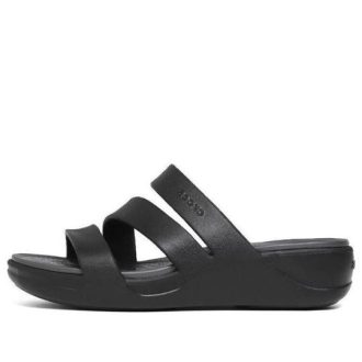 Sandales compensées à lanières Crocs (femmes) Boca « Noir » 207434-001