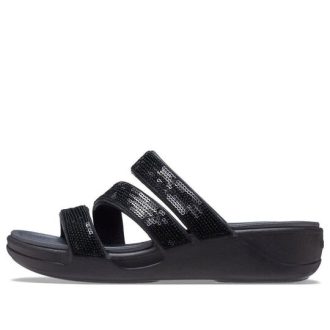 Sandales compensées à lanières Crocs (femmes) Boca « Noir » 207645-001