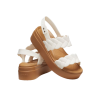 Sandales compensées tissées Crocs Brooklyn (femmes) « Blanc/Marron » 209977-0WV