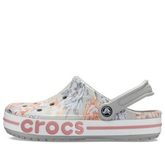 Sandales Crocs Bayaband Beach gris clair à fleurs 206232-0GN
