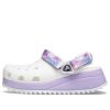 Sandales Crocs Classic Casual unisexes blanches et violettes « Blanc violet » 207772-577