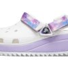 Sandales Crocs Classic Casual unisexes blanches et violettes « Blanc violet » 207772-577