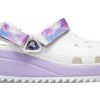 Sandales Crocs Classic Casual unisexes blanches et violettes « Blanc violet » 207772-577