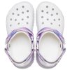 Sandales Crocs Classic Casual unisexes blanches et violettes « Blanc violet » 207772-577