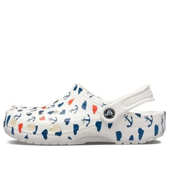 Sandales Crocs Classic Clog à imprimé blanc et bleu 206053-94S