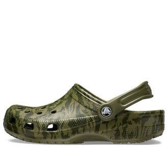 Sandales Crocs Classic Clog à imprimé camouflage, vert armée, 206454-309