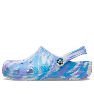 Sandales Crocs Classic Clog Marble Beach Sports unisexes blanches et bleues « Blanc Bleu » 206867-1FK