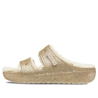Sandales Crocs Classic Cozzzy à paillettes (femmes) « Multi Gold » 208124-93S