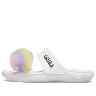 Sandales Crocs Classic Fur Sure à 2 brides « Blanc » 207405-100