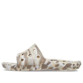 Sandales Crocs Classic marbrées « Blanc/Marron » 206879-2Y3