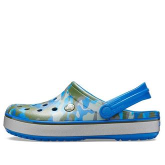 Sandales Crocs Crocband imprimées, bleu camouflage, unisexe, 205834-4JU