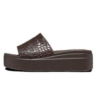 Sandales Crocs (femmes) Brooklyn Croco Shine Slide « Espresso » 209253-206