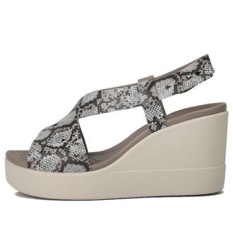 Sandales Crocs (femmes) Brooklyn à semelle épaisse grises « Gris » 206222-93T