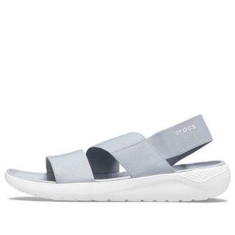 Sandales Crocs LiteRide grises et bleu clair (femmes) « Gris et blanc » 206081-00J