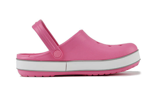 Sandales Crocs (PS) Crocband Bold Logo Outdoor à talon plat, style sport minimaliste, roses, 206022-65Y