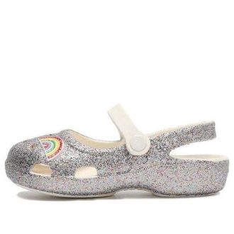 Sandales Crocs (PS) Outdoor à talon plat, argentées et brillantes, 206370-93R