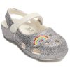 Sandales Crocs (PS) Outdoor à talon plat, argentées et brillantes, 206370-93R