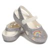 Sandales Crocs (PS) Outdoor à talon plat, argentées et brillantes, 206370-93R