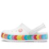 Sandales Crocs Rainbow Outdoor Beach Sports pour grands garçons, blanches, 207007-100