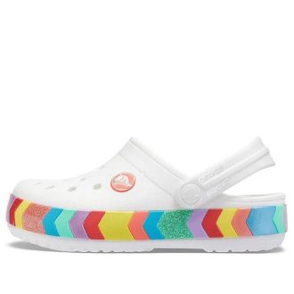 Sandales Crocs Rainbow Outdoor Beach Sports pour grands garçons, blanches, 207007-100