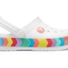 Sandales Crocs Rainbow Outdoor Beach Sports pour grands garçons, blanches, 207007-100