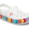 Sandales Crocs Rainbow Outdoor Beach Sports pour grands garçons, blanches, 207007-100