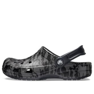 Sandales de plage Crocs Classic Clog à imprimé camouflage, noires, unisexes, 206454-001