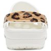 Sandales de plage Crocs Classic Clog à imprimé léopard, blanches, 206638-1D1