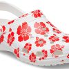 Sandales de plage Crocs Classic unisexes, rouge et blanc, 207849-1AZ