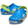 Sandales de sport Crocs (PS) à talon plat et motif amusant, bleues, 207074-4JL