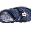 Sandales de sport à talon plat et bout ouvert Crocs (PS) Funny Mickey Velcro, bleu foncé, 206171-410