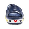 Sandales de sport à talon plat et bout ouvert Crocs (PS) Funny Mickey Velcro, bleu foncé, 206171-410